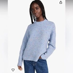 Theory Women's Boxy Mock Neck Tweed Boucle Sweater